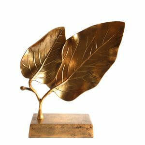Deko-Blätter Statue Gold (Größe: 34 cm)